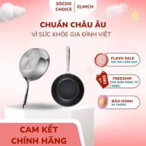 Chảo inox nguyên khối, chống dính vân đá 3D elmich Trimax 2 size EL2415OL 20cm, EL2416OL 24cm