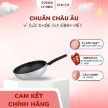 Chảo xào chống dính vân đá, đáy từ elmich 4702OL size 30cm